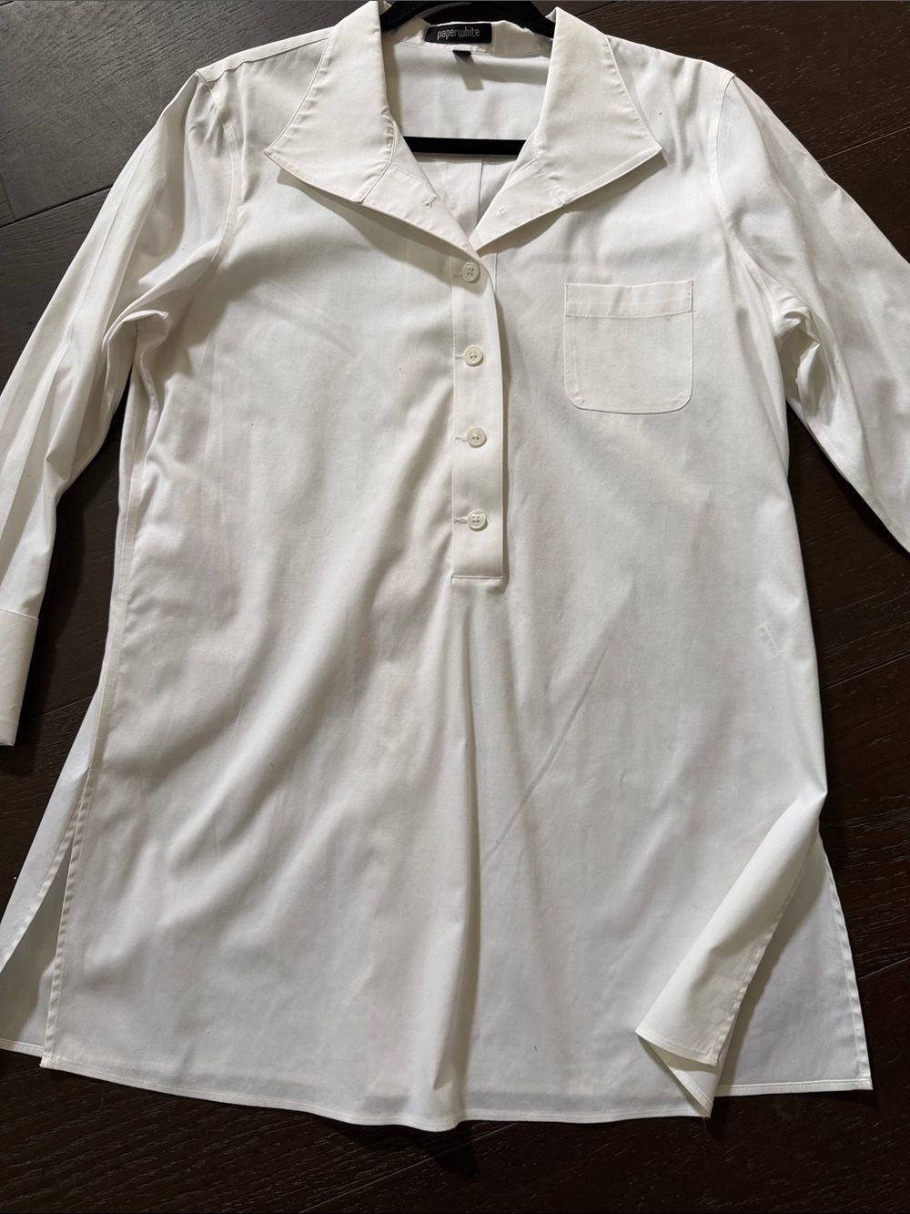 Paperwhite Women's White Button-Front Long Sleeve Shirt